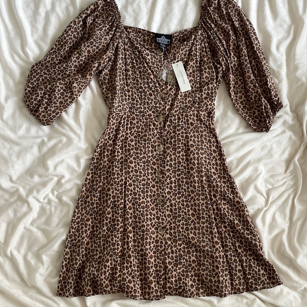 Francesca’s-Size Small. Adorable leopard dress! New with tags!